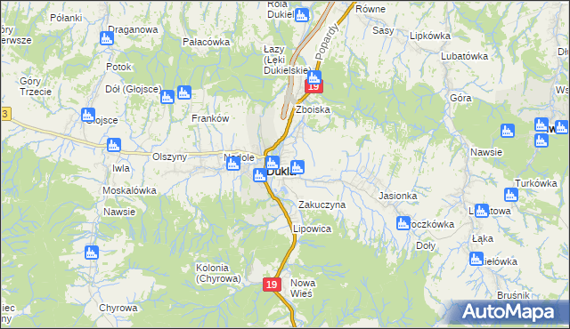 mapa Cergowa, Cergowa na mapie Targeo