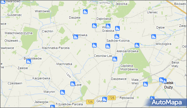 mapa Cesinów-Las, Cesinów-Las na mapie Targeo
