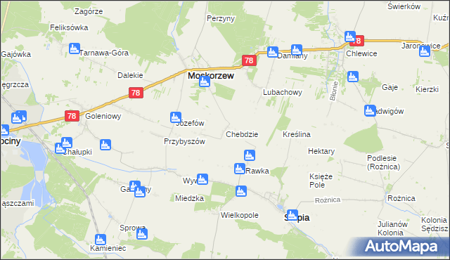 mapa Chebdzie, Chebdzie na mapie Targeo