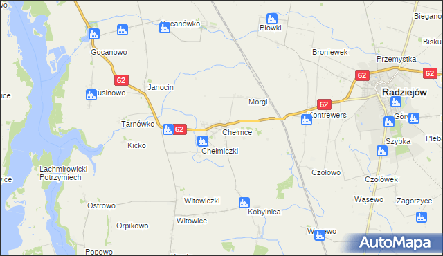 mapa Chełmce gmina Kruszwica, Chełmce gmina Kruszwica na mapie Targeo