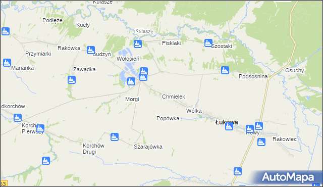 mapa Chmielek, Chmielek na mapie Targeo