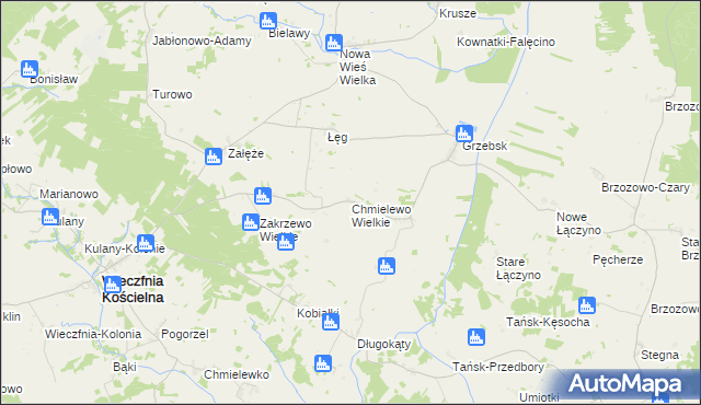 mapa Chmielewo Wielkie, Chmielewo Wielkie na mapie Targeo