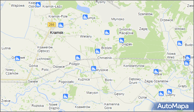 mapa Chmielnik gmina Kramsk, Chmielnik gmina Kramsk na mapie Targeo