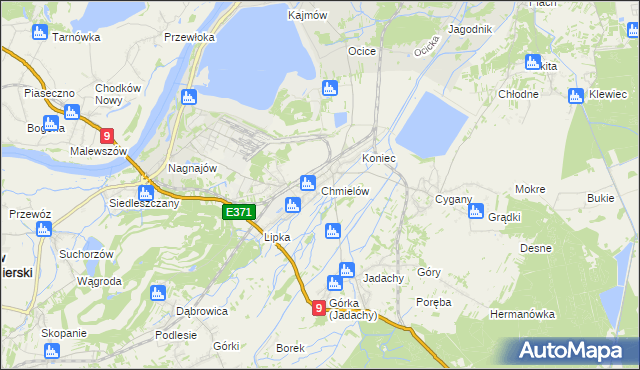 mapa Chmielów gmina Nowa Dęba, Chmielów gmina Nowa Dęba na mapie Targeo
