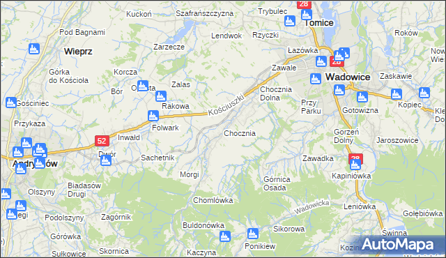 mapa Chocznia, Chocznia na mapie Targeo