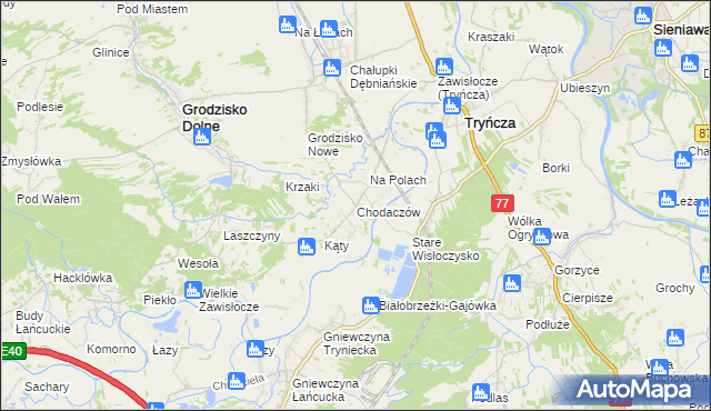 mapa Chodaczów, Chodaczów na mapie Targeo