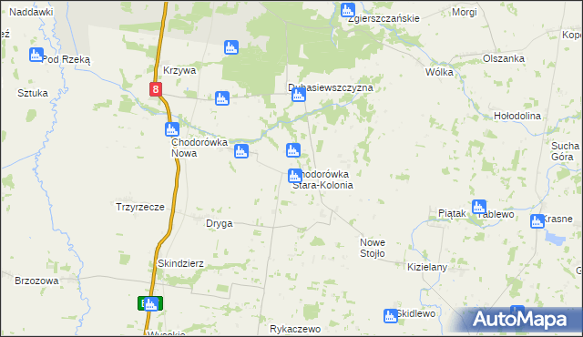 mapa Chodorówka Stara-Kolonia, Chodorówka Stara-Kolonia na mapie Targeo