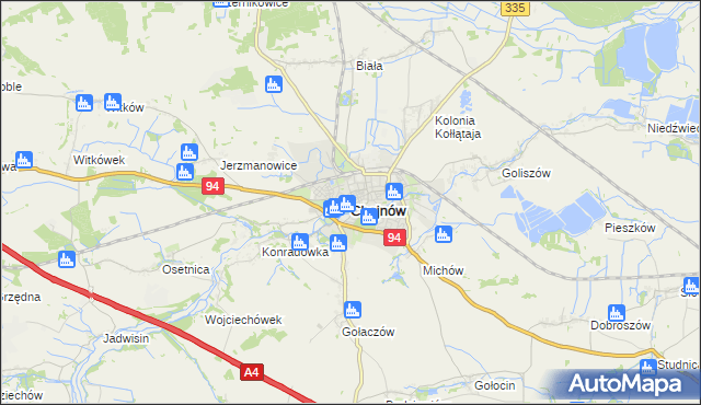 mapa Chojnów powiat legnicki, Chojnów powiat legnicki na mapie Targeo