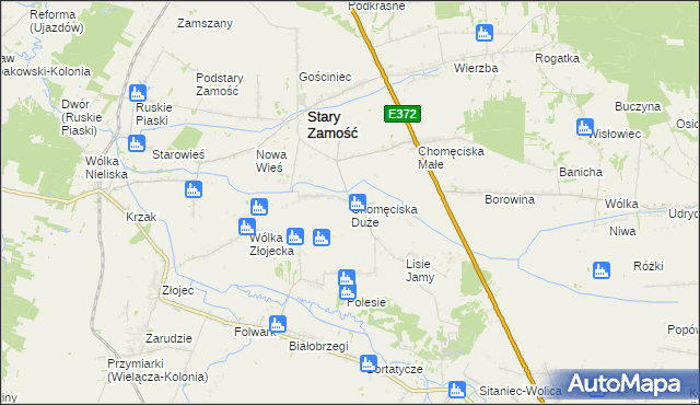 mapa Chomęciska Duże, Chomęciska Duże na mapie Targeo