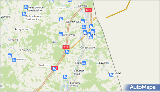 mapa Chreptowce, Chreptowce na mapie Targeo