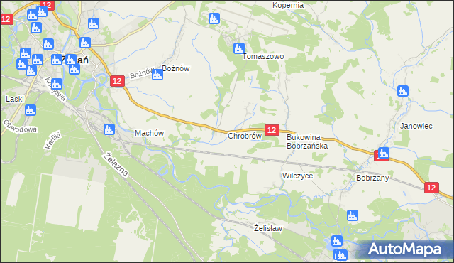 mapa Chrobrów, Chrobrów na mapie Targeo