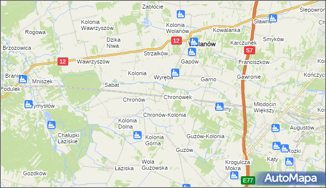 mapa Chronówek, Chronówek na mapie Targeo