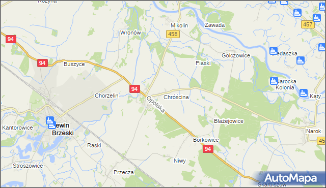 mapa Chróścina gmina Lewin Brzeski, Chróścina gmina Lewin Brzeski na mapie Targeo