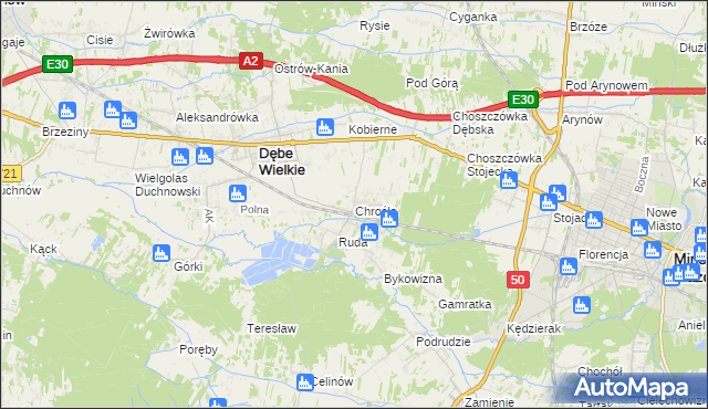 mapa Chrośla, Chrośla na mapie Targeo