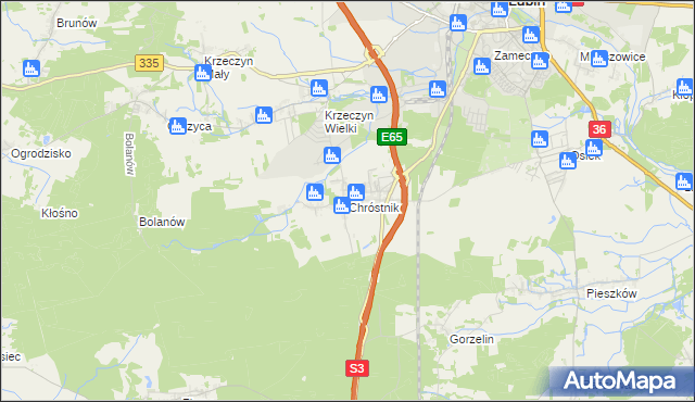 mapa Chróstnik, Chróstnik na mapie Targeo