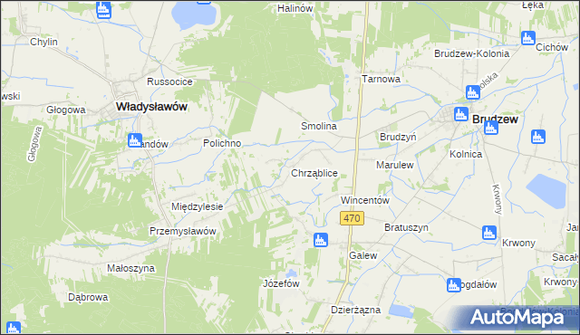 mapa Chrząblice, Chrząblice na mapie Targeo