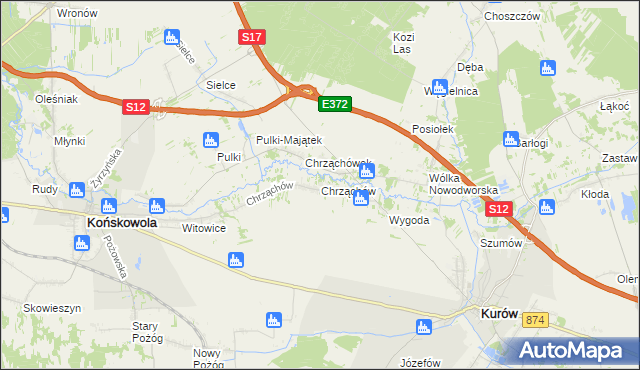 mapa Chrząchów, Chrząchów na mapie Targeo