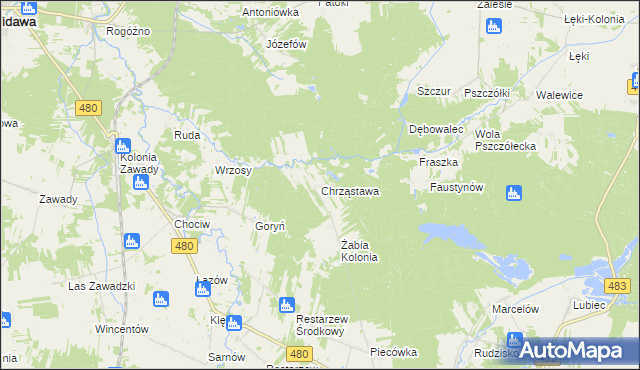 mapa Chrząstawa, Chrząstawa na mapie Targeo
