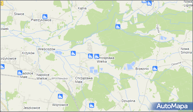 mapa Chrząstawa Wielka, Chrząstawa Wielka na mapie Targeo