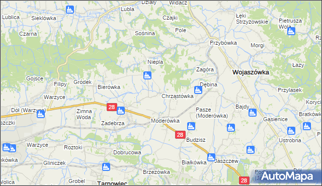 mapa Chrząstówka, Chrząstówka na mapie Targeo