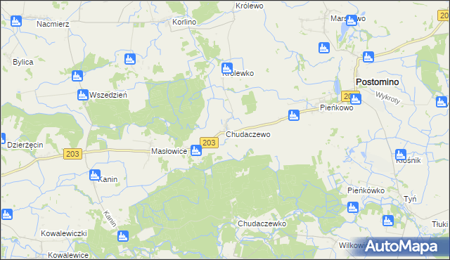 mapa Chudaczewo, Chudaczewo na mapie Targeo