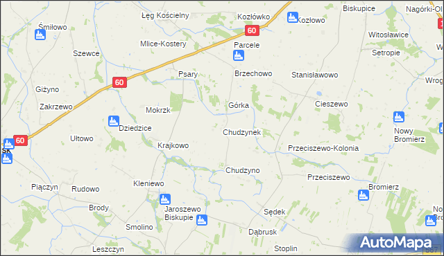 mapa Chudzynek, Chudzynek na mapie Targeo