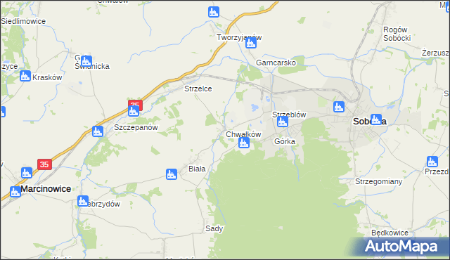 mapa Chwałków, Chwałków na mapie Targeo