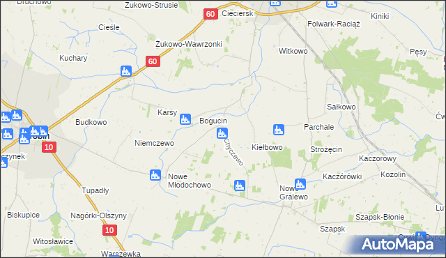 mapa Chyczewo, Chyczewo na mapie Targeo
