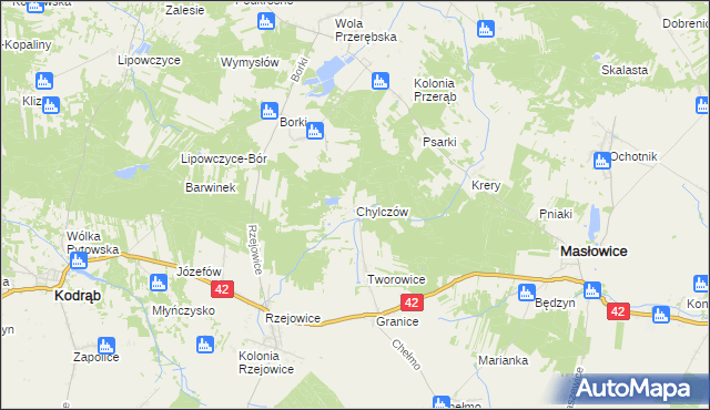 mapa Chylczów, Chylczów na mapie Targeo