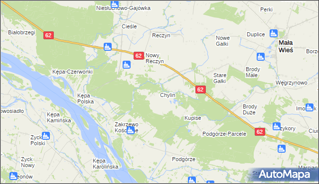 mapa Chylin gmina Mała Wieś, Chylin gmina Mała Wieś na mapie Targeo