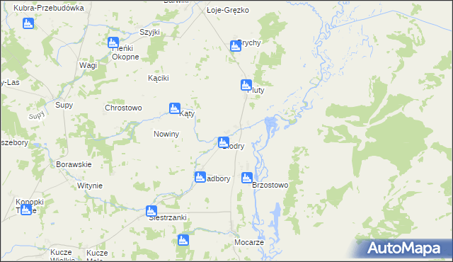 mapa Chyliny gmina Jedwabne, Chyliny gmina Jedwabne na mapie Targeo
