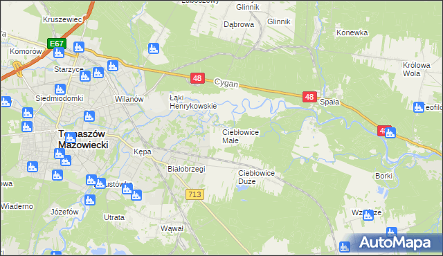 mapa Ciebłowice Małe, Ciebłowice Małe na mapie Targeo