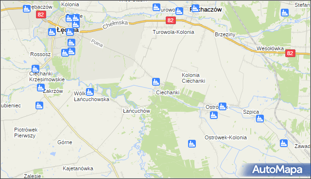 mapa Ciechanki, Ciechanki na mapie Targeo