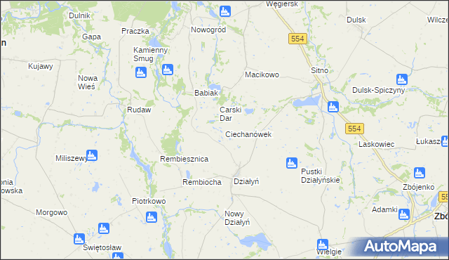 mapa Ciechanówek, Ciechanówek na mapie Targeo
