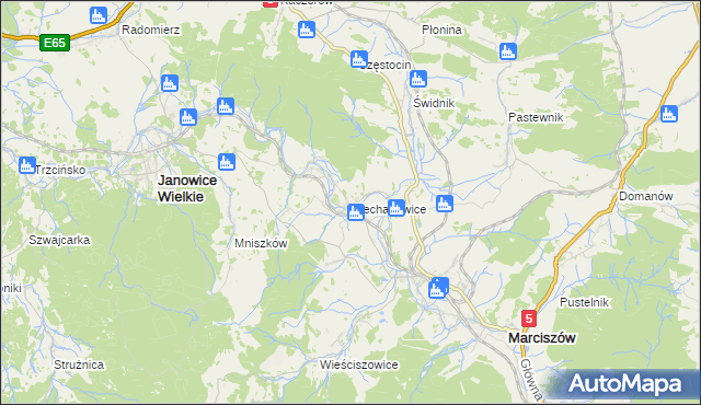 mapa Ciechanowice, Ciechanowice na mapie Targeo
