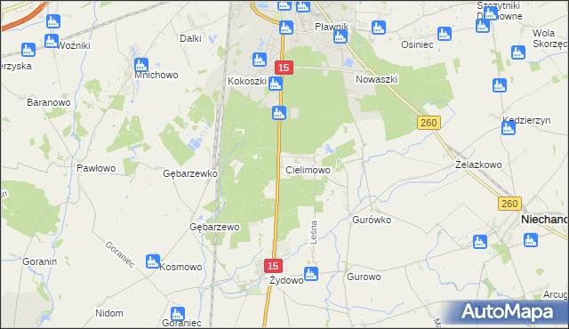 mapa Cielimowo, Cielimowo na mapie Targeo