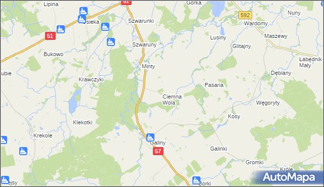 mapa Ciemna Wola, Ciemna Wola na mapie Targeo