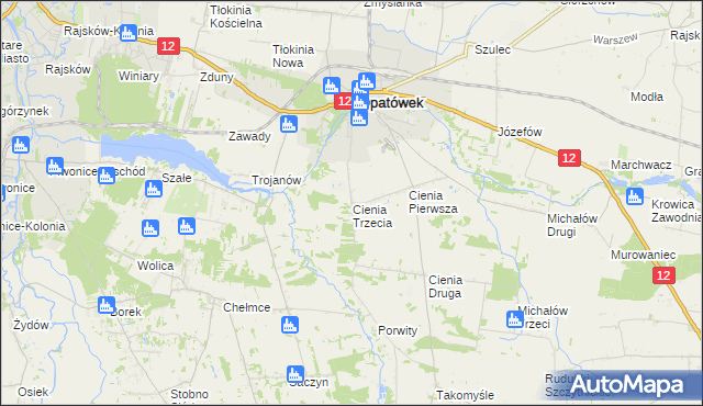 mapa Cienia Trzecia, Cienia Trzecia na mapie Targeo