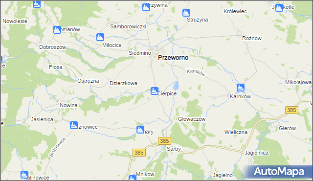 mapa Cierpice gmina Przeworno, Cierpice gmina Przeworno na mapie Targeo