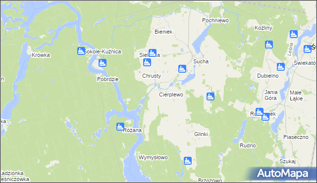 mapa Cierplewo, Cierplewo na mapie Targeo