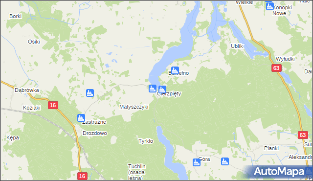 mapa Cierzpięty gmina Orzysz, Cierzpięty gmina Orzysz na mapie Targeo