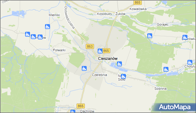 mapa Cieszanów, Cieszanów na mapie Targeo