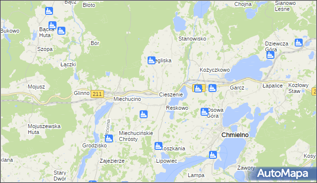 mapa Cieszenie, Cieszenie na mapie Targeo