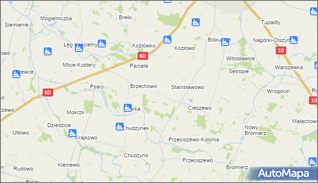 mapa Cieszewko, Cieszewko na mapie Targeo