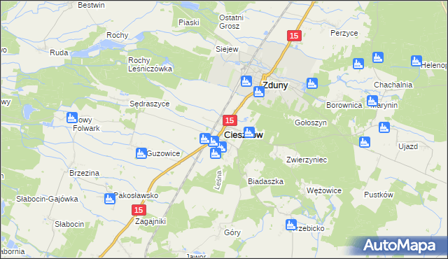 mapa Cieszków, Cieszków na mapie Targeo