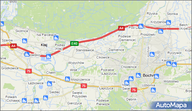 mapa Cikowice, Cikowice na mapie Targeo