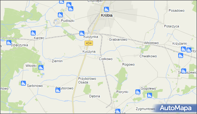 mapa Ciołkowo, Ciołkowo na mapie Targeo