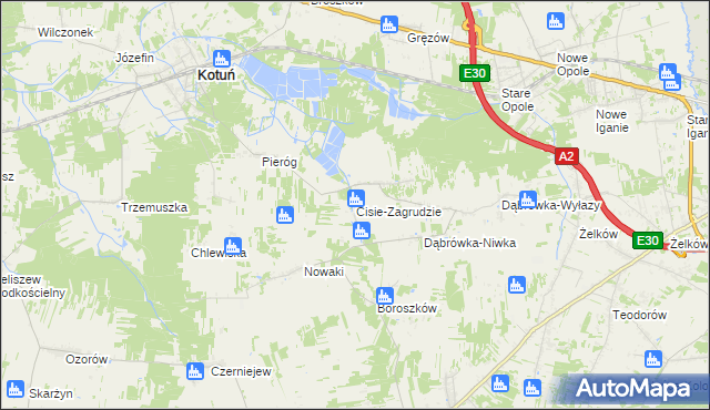 mapa Cisie-Zagrudzie, Cisie-Zagrudzie na mapie Targeo