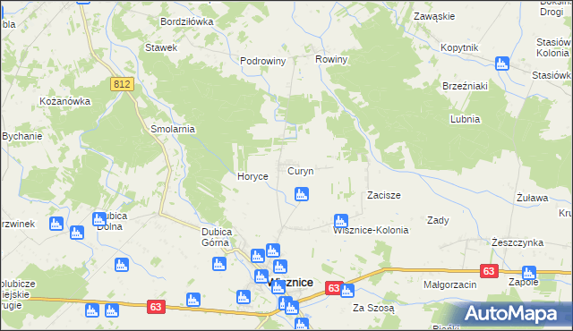 mapa Curyn, Curyn na mapie Targeo