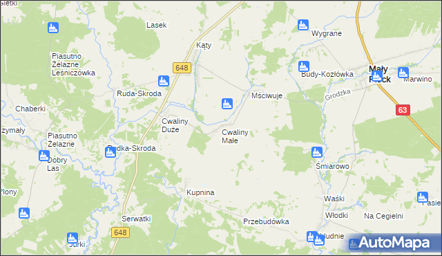 mapa Cwaliny Małe, Cwaliny Małe na mapie Targeo